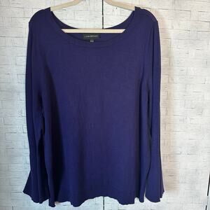Lane Bryant Navy Knit Scoop Neck Sweater